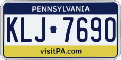 PA license plate KLJ7690