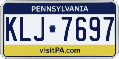 PA license plate KLJ7697