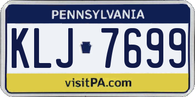 PA license plate KLJ7699
