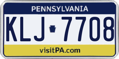 PA license plate KLJ7708