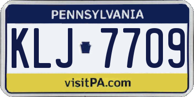 PA license plate KLJ7709