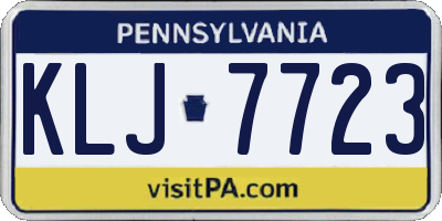 PA license plate KLJ7723