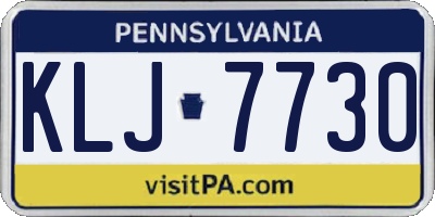 PA license plate KLJ7730