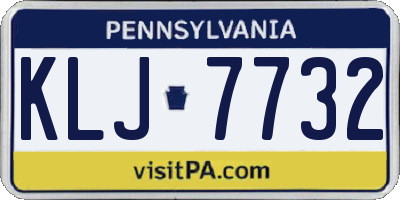 PA license plate KLJ7732