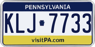 PA license plate KLJ7733