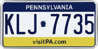PA license plate KLJ7735