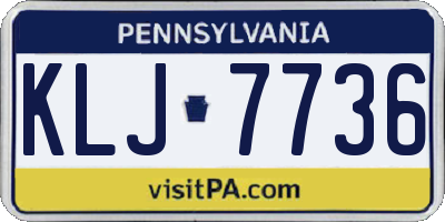 PA license plate KLJ7736