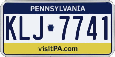 PA license plate KLJ7741