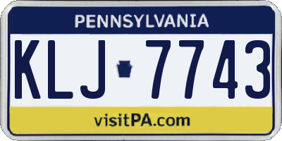 PA license plate KLJ7743