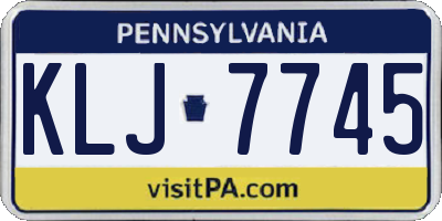 PA license plate KLJ7745