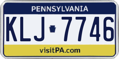 PA license plate KLJ7746