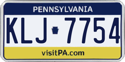 PA license plate KLJ7754