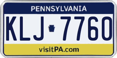 PA license plate KLJ7760