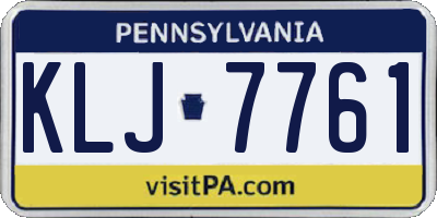 PA license plate KLJ7761