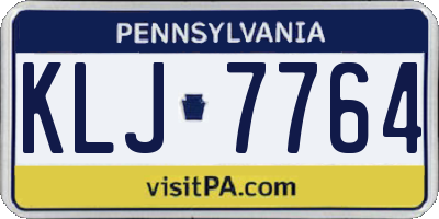 PA license plate KLJ7764