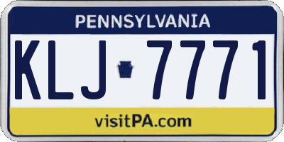 PA license plate KLJ7771