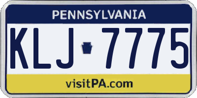 PA license plate KLJ7775
