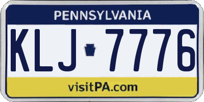 PA license plate KLJ7776