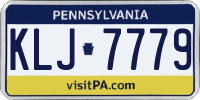 PA license plate KLJ7779