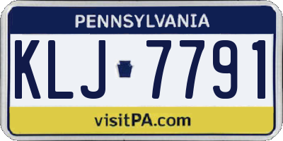 PA license plate KLJ7791