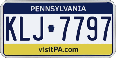 PA license plate KLJ7797