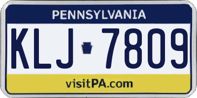 PA license plate KLJ7809