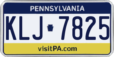 PA license plate KLJ7825