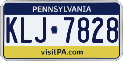 PA license plate KLJ7828