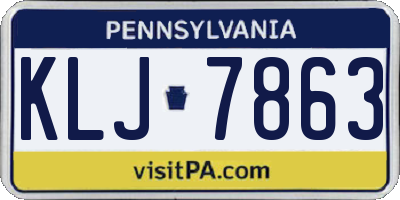 PA license plate KLJ7863