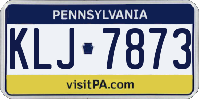 PA license plate KLJ7873
