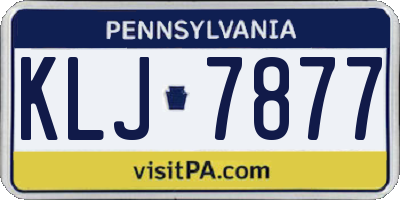 PA license plate KLJ7877