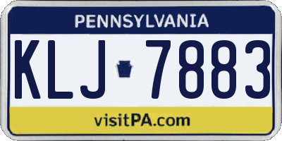 PA license plate KLJ7883