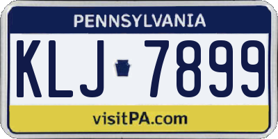 PA license plate KLJ7899