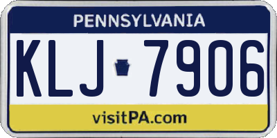 PA license plate KLJ7906