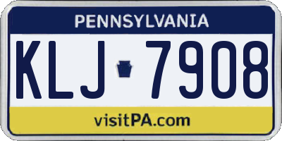 PA license plate KLJ7908