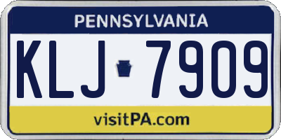 PA license plate KLJ7909