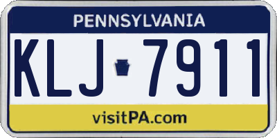 PA license plate KLJ7911