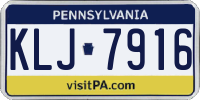 PA license plate KLJ7916