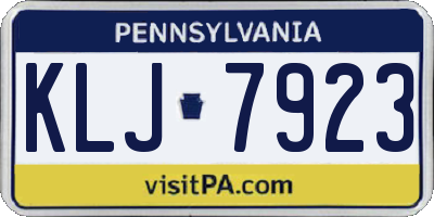 PA license plate KLJ7923