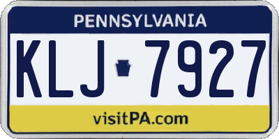 PA license plate KLJ7927