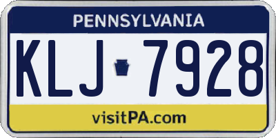 PA license plate KLJ7928