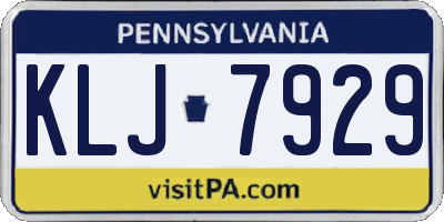 PA license plate KLJ7929