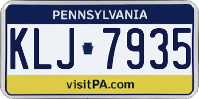PA license plate KLJ7935