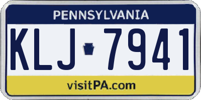 PA license plate KLJ7941