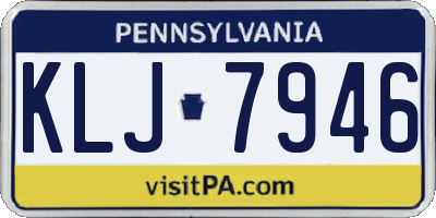 PA license plate KLJ7946