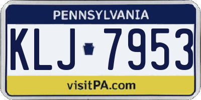 PA license plate KLJ7953