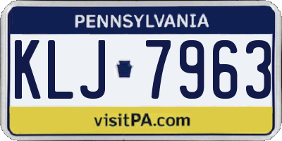 PA license plate KLJ7963