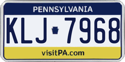 PA license plate KLJ7968