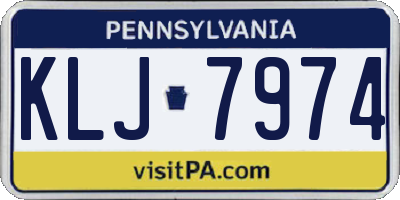 PA license plate KLJ7974