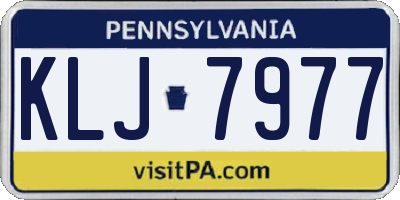 PA license plate KLJ7977